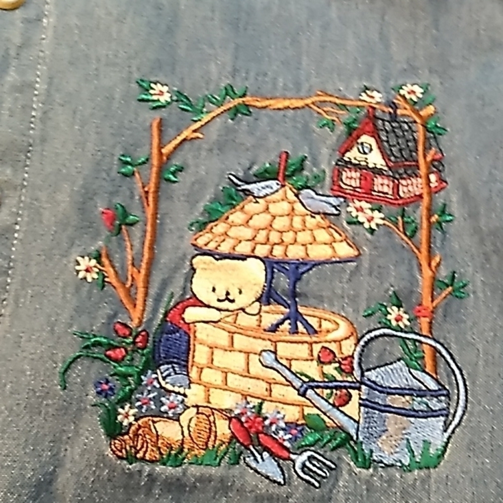 Just My Size 14W denim embroidered shirt bears 🐻 - Picture 4 of 6